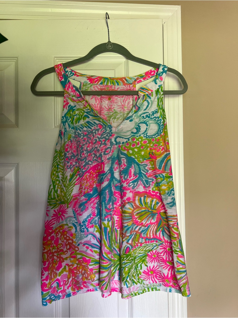 Lilly Pulitzer  Floral V-Neck One-Piece in Pink, Green & Blue